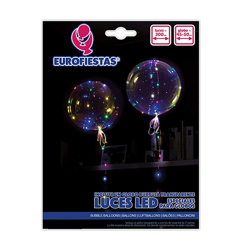 Fita de luzes Led para balões, inclui 1 balão transparente