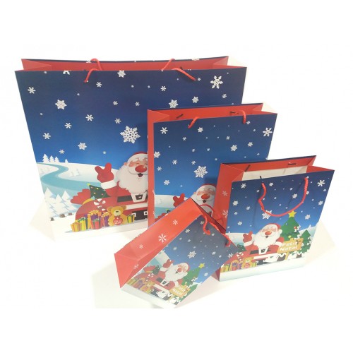 Sacos de papel com motivos natalícios - Pai Natal