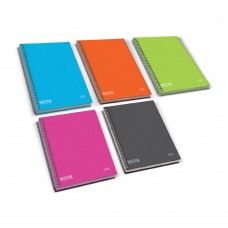 Caderno A4 espiral em 5 cores sortidas