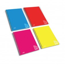Caderno A4 espiral em 4 cores sortidas