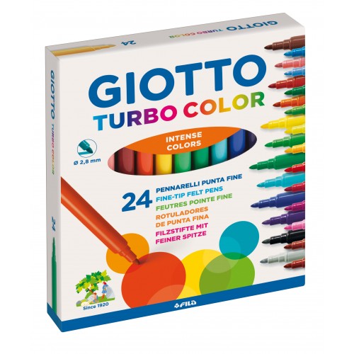 Caixa com 24 marcadores Giotto Turbocolor