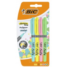 Blister com 4 marcadores highlighter grip pastel