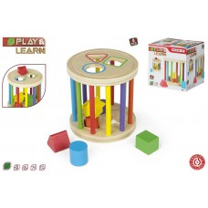 Jogo de figuras e formas em madeira